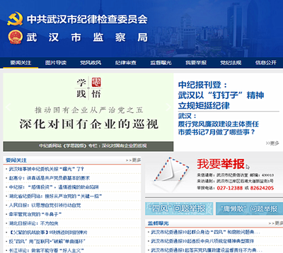 武漢市紀委網站新版上線 細化分類突出監督問責_湖北頻道_鳳凰網